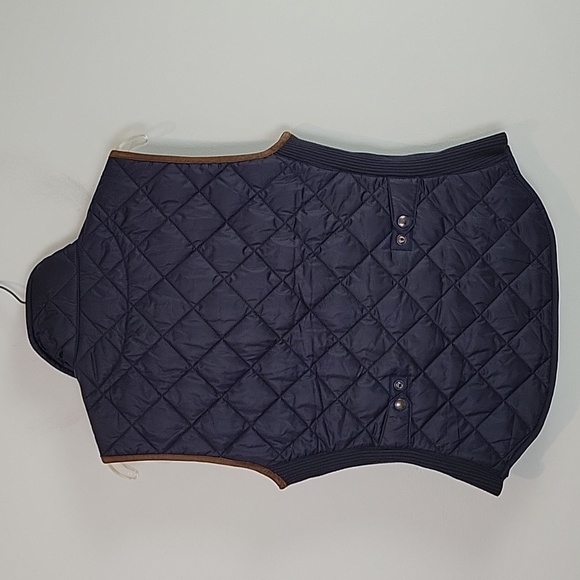 Polo Ralph Lauren Vest Women's Size Small Suede Equestrian Quilted Crest Navy - Picture 4 of 6